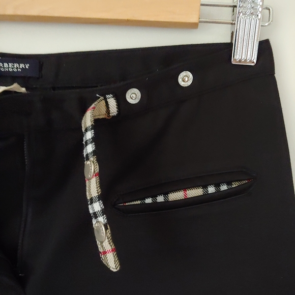 Burberry London Black Cotton Pants Vintage Size 2 - Picture 9 of 14